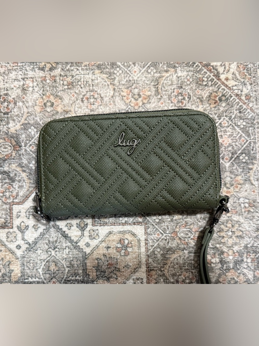 EUC Lug Quilted Zip-Around Wallet - Olive